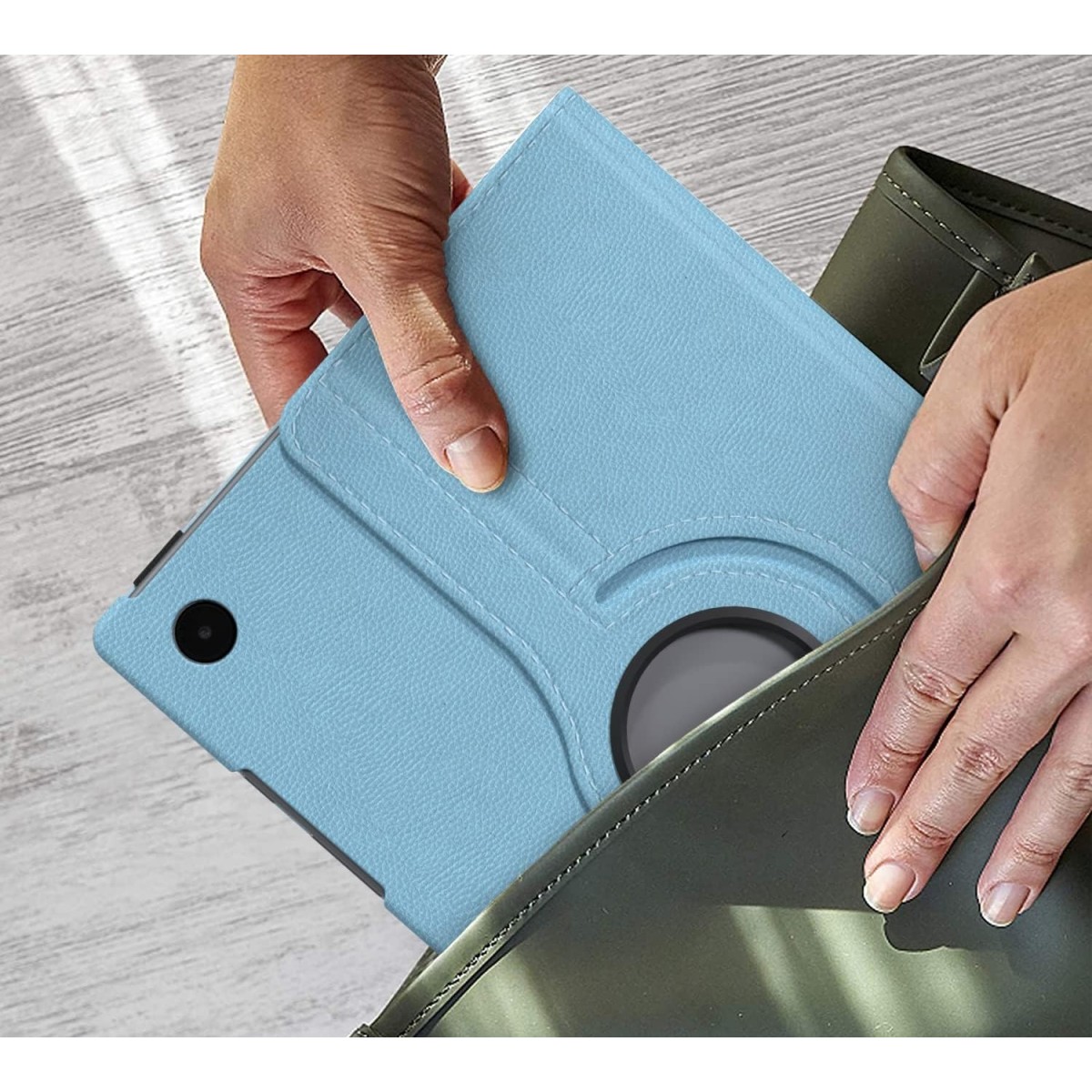 M Cart® Samsung Tab A8 10.5 Inch Flip Cover Leather Finish 360 Degree Rotate Flip Cover Shockproof Style Back