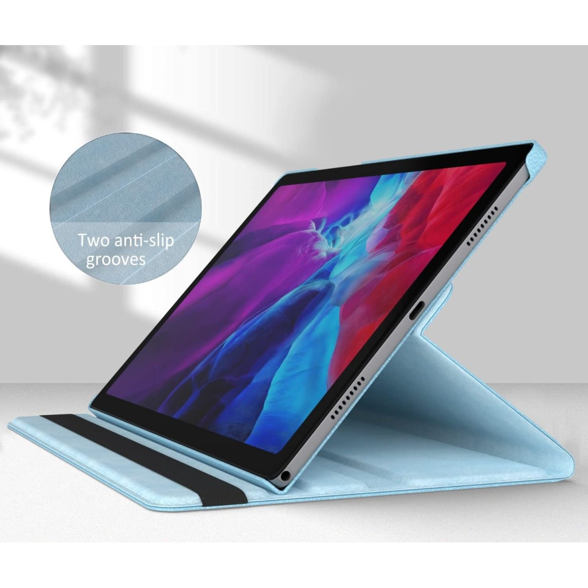 M Cart® Samsung Tab A8 10.5 Inch Flip Cover Leather Finish 360 Degree Rotate Flip Cover Shockproof Style Back