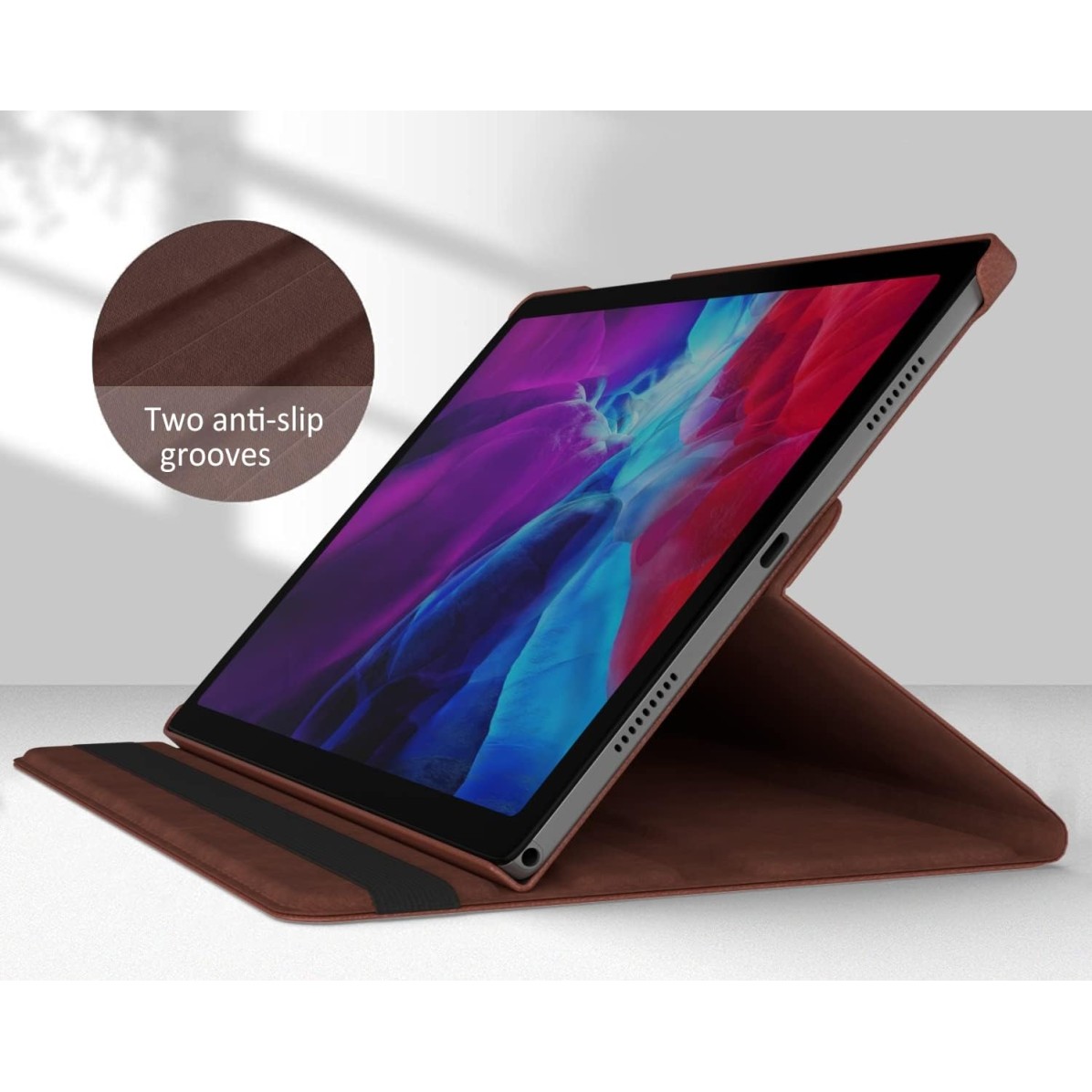 M Cart® Samsung Tab A8 10.5 Inch Flip Cover Leather Finish 360 Degree Rotate Flip Cover Shockproof Style Back