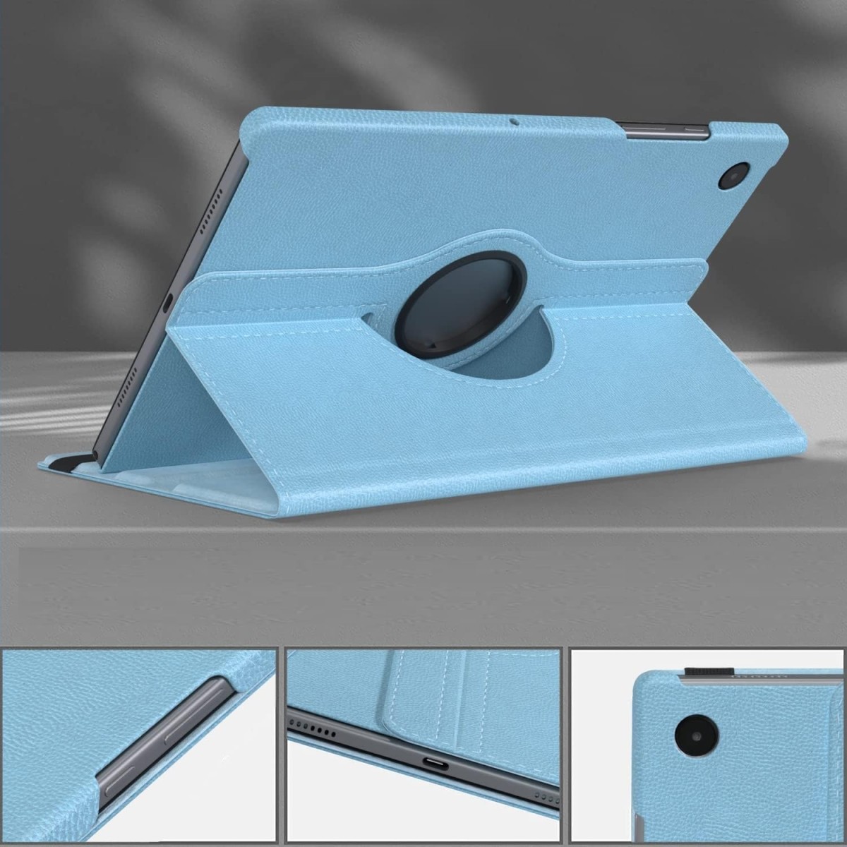 M Cart® Samsung Tab A8 10.5 Inch Flip Cover Leather Finish 360 Degree Rotate Flip Cover Shockproof Style Back