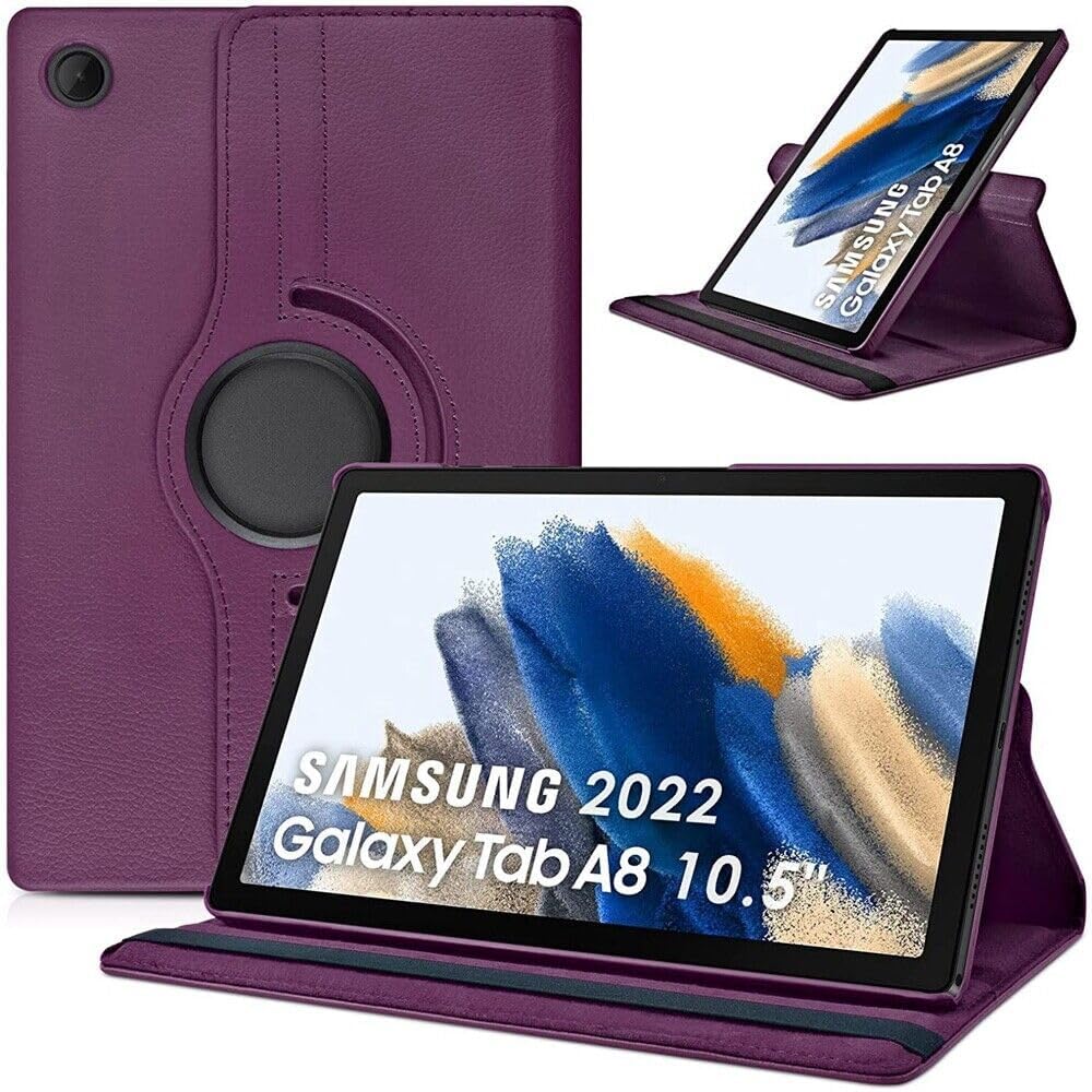 M Cart® Samsung Tab A8 10.5 Inch Flip Cover Leather Finish 360 Degree Rotate Flip Cover Shockproof Style Back