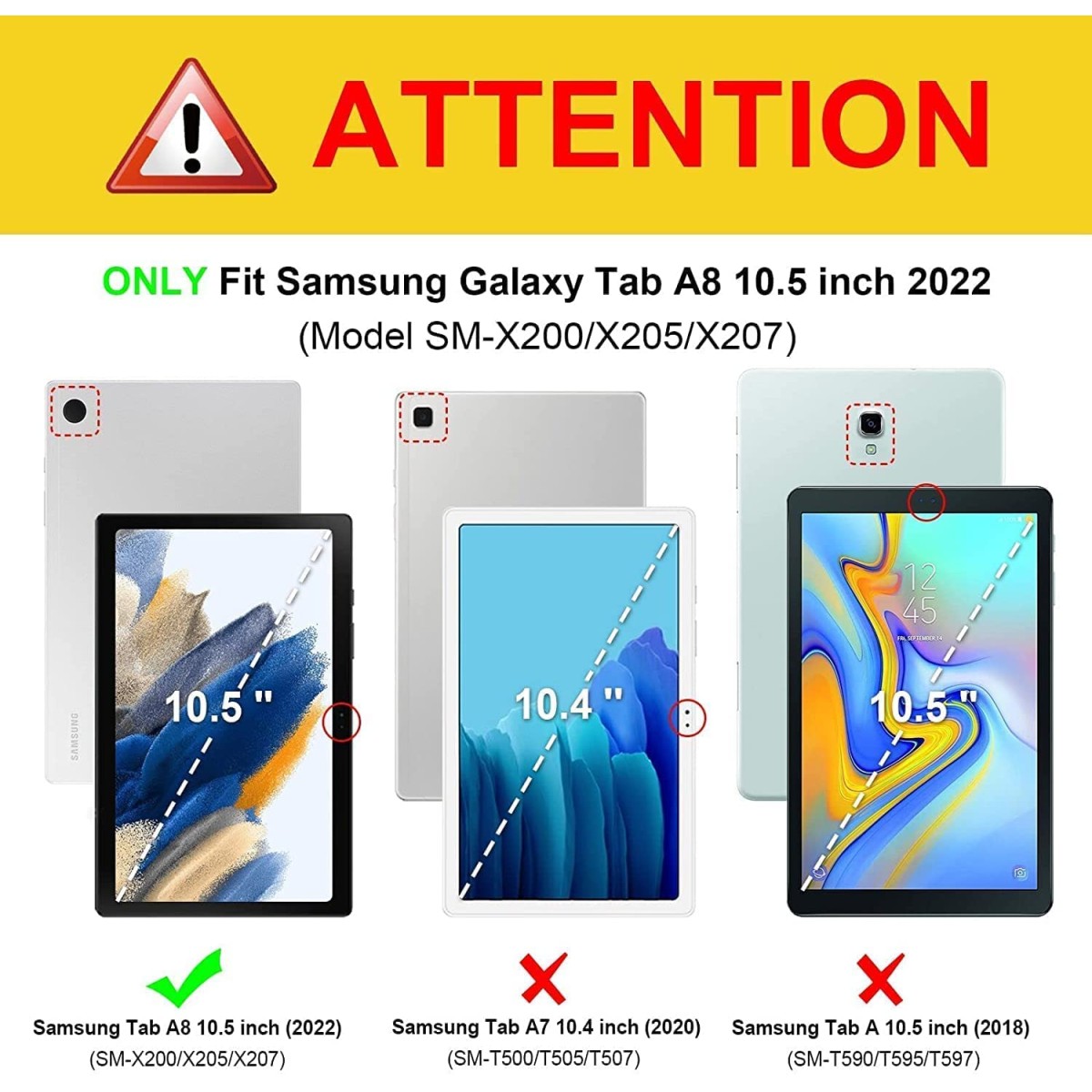 M Cart® Samsung Tab A8 10.5 Inch Flip Cover Leather Finish 360 Degree Rotate Flip Cover Shockproof Style Back