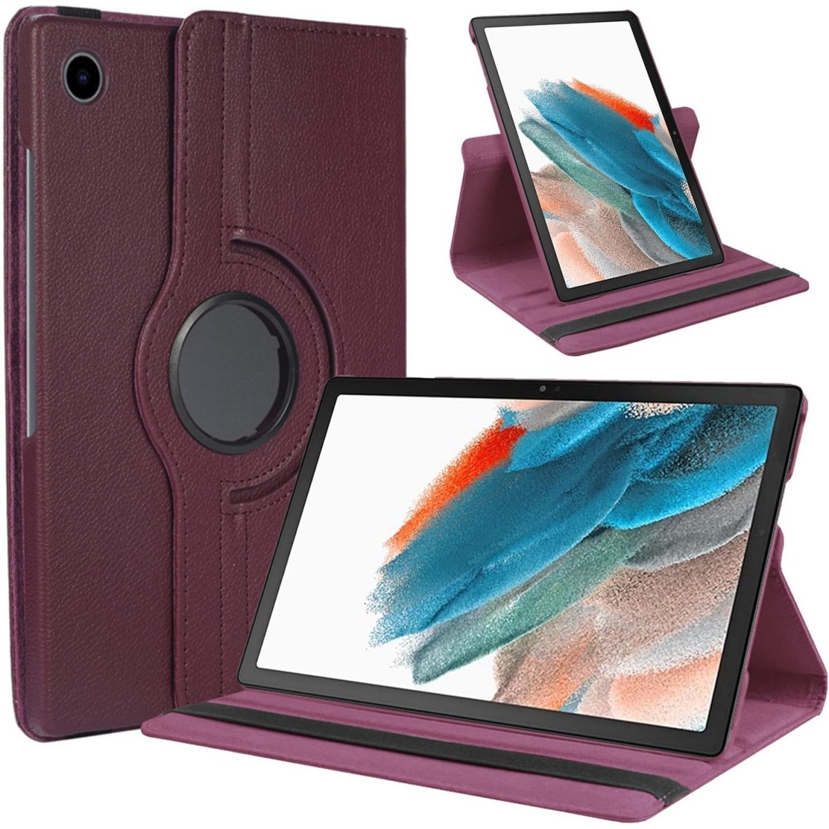 M Cart® Samsung Tab A8 10.5 Inch Flip Cover Leather Finish 360 Degree Rotate Flip Cover Shockproof Style Back