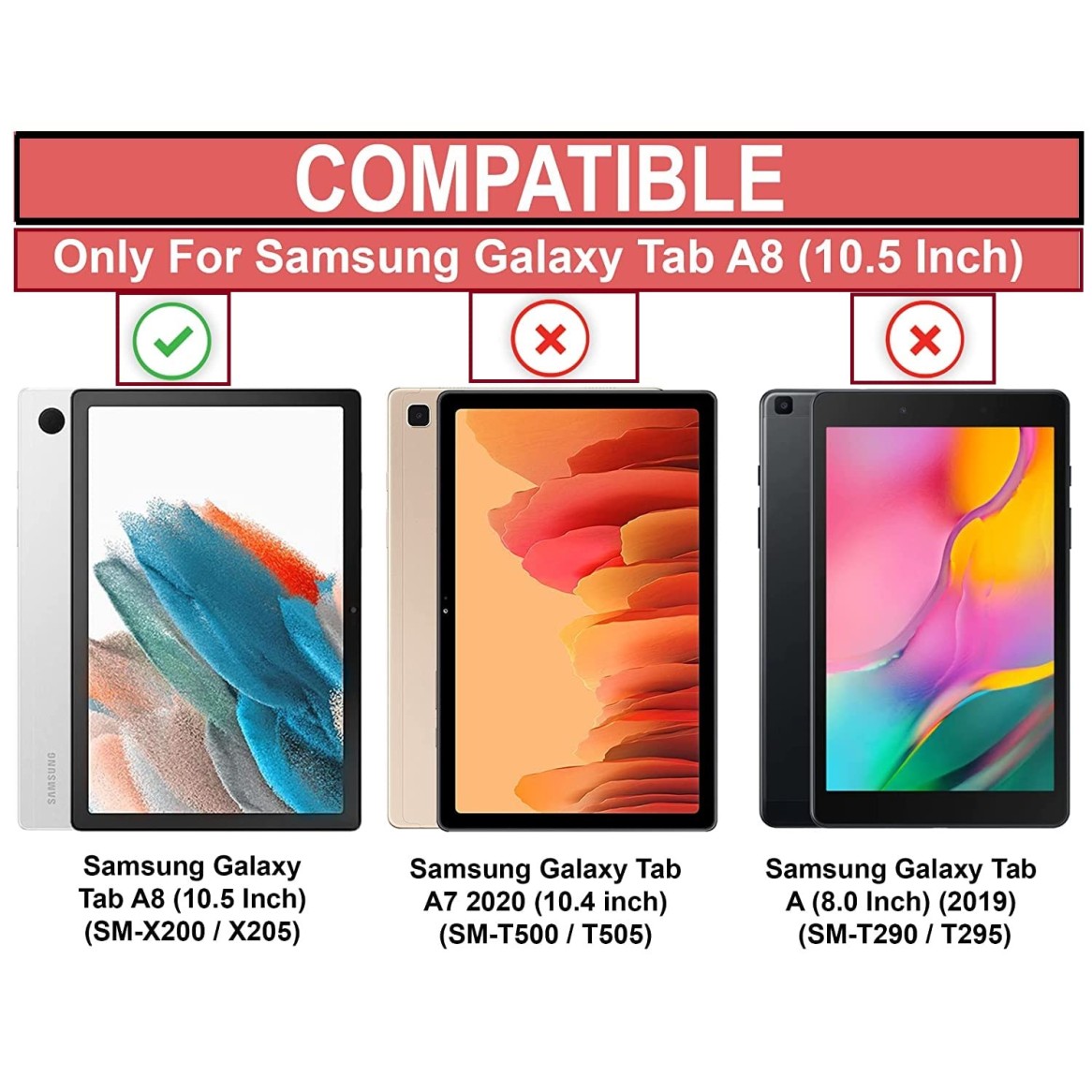 M Cart® Samsung Tab A8 10.5 Inch Flip Cover Leather Finish 360 Degree Rotate Flip Cover Shockproof Style Back