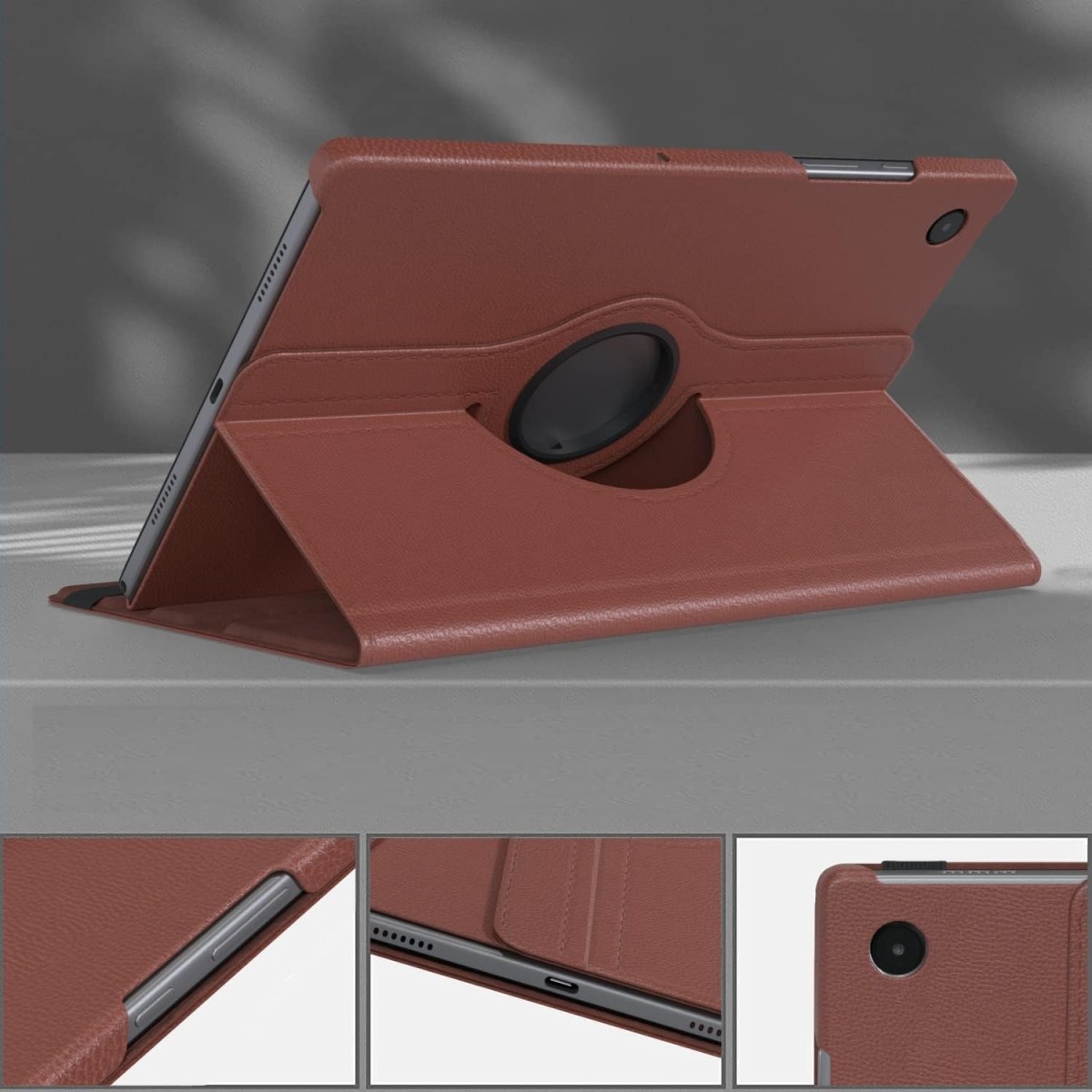 M Cart® Samsung Tab A8 10.5 Inch Flip Cover Leather Finish 360 Degree Rotate Flip Cover Shockproof Style Back