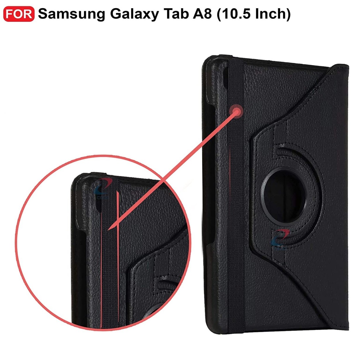 M Cart® Samsung Tab A8 10.5 Inch Flip Cover Leather Finish 360 Degree Rotate Flip Cover Shockproof Style Back
