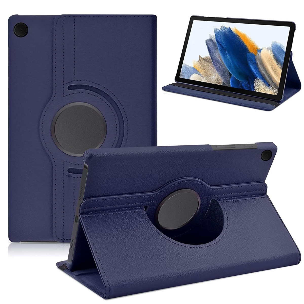 M Cart® Samsung Tab A8 10.5 Inch Flip Cover Leather Finish 360 Degree Rotate Flip Cover Shockproof Style Back