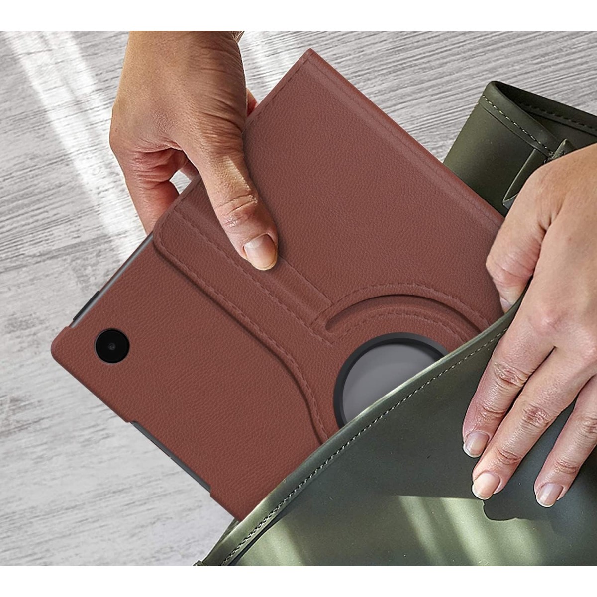 M Cart® Samsung Tab A8 10.5 Inch Flip Cover Leather Finish 360 Degree Rotate Flip Cover Shockproof Style Back