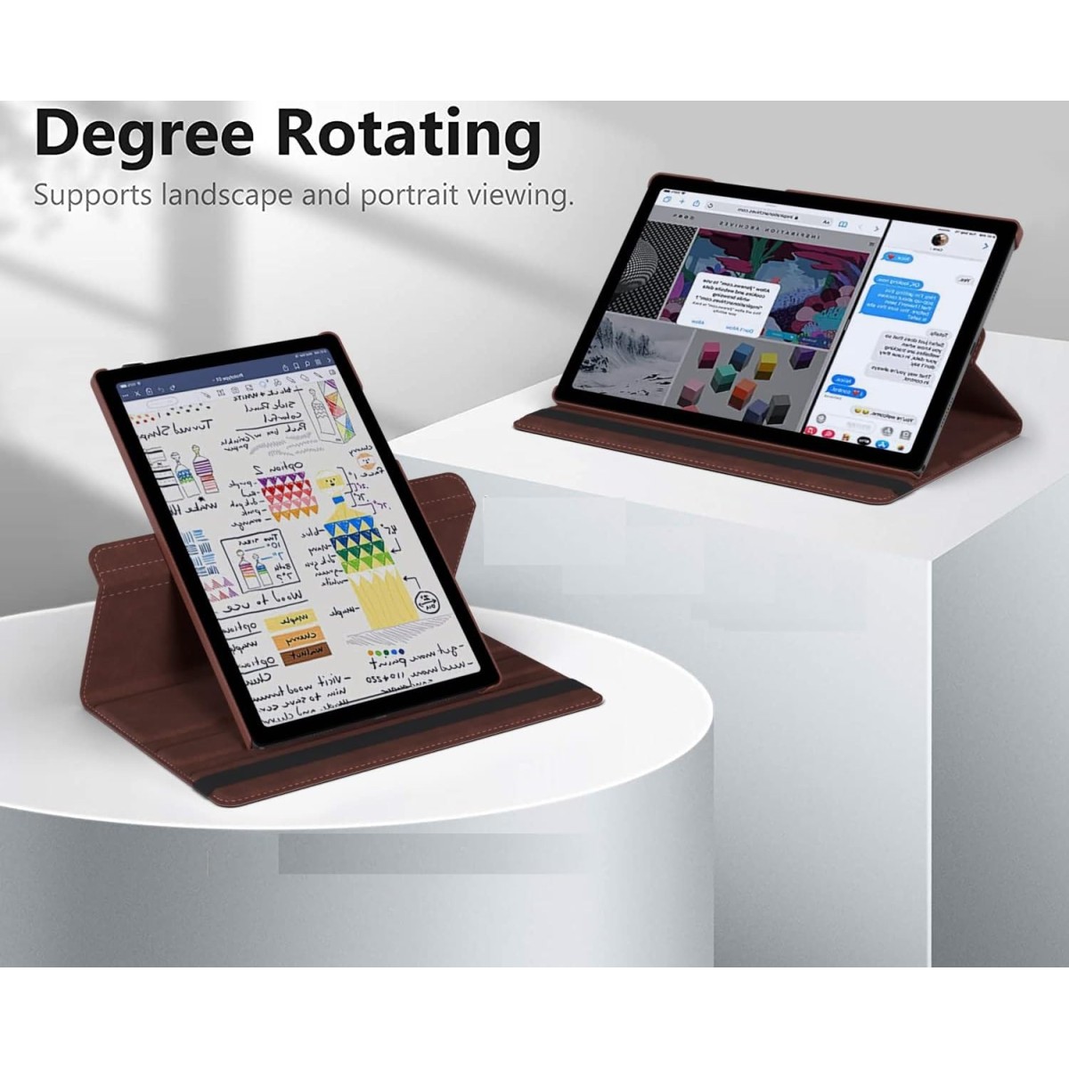 M Cart® Samsung Tab A8 10.5 Inch Flip Cover Leather Finish 360 Degree Rotate Flip Cover Shockproof Style Back