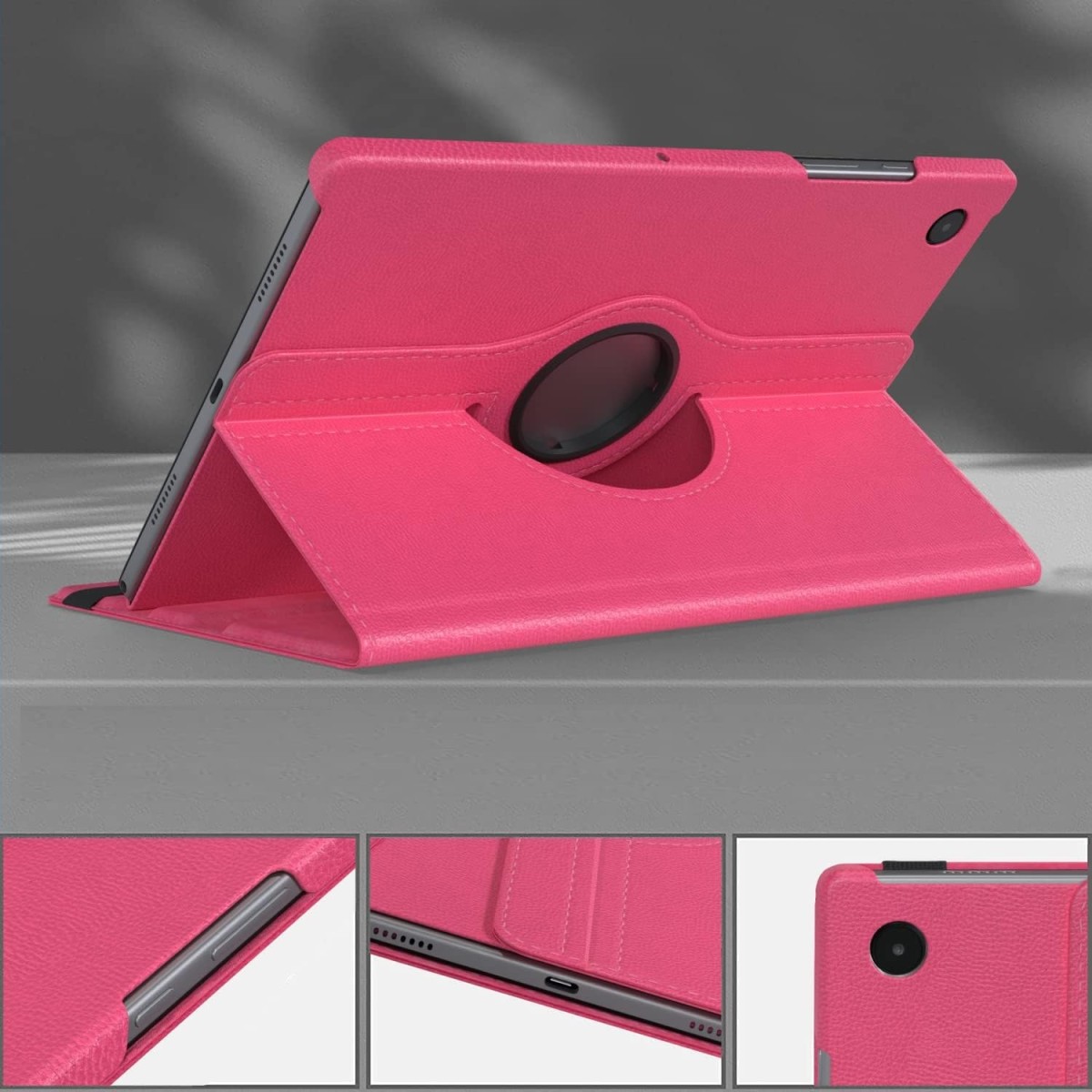 M Cart® Samsung Tab A8 10.5 Inch Flip Cover Leather Finish 360 Degree Rotate Flip Cover Shockproof Style Back