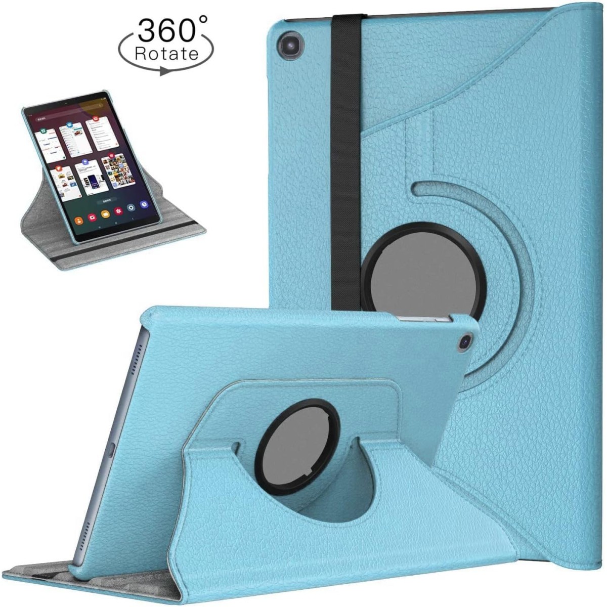 M Cart® Smart Rotate Hard Back Flip Stand Case Cover for Samsung Tab S6 Lite Cover 10.4 inch SM-P610/P615 (Sea Blue)