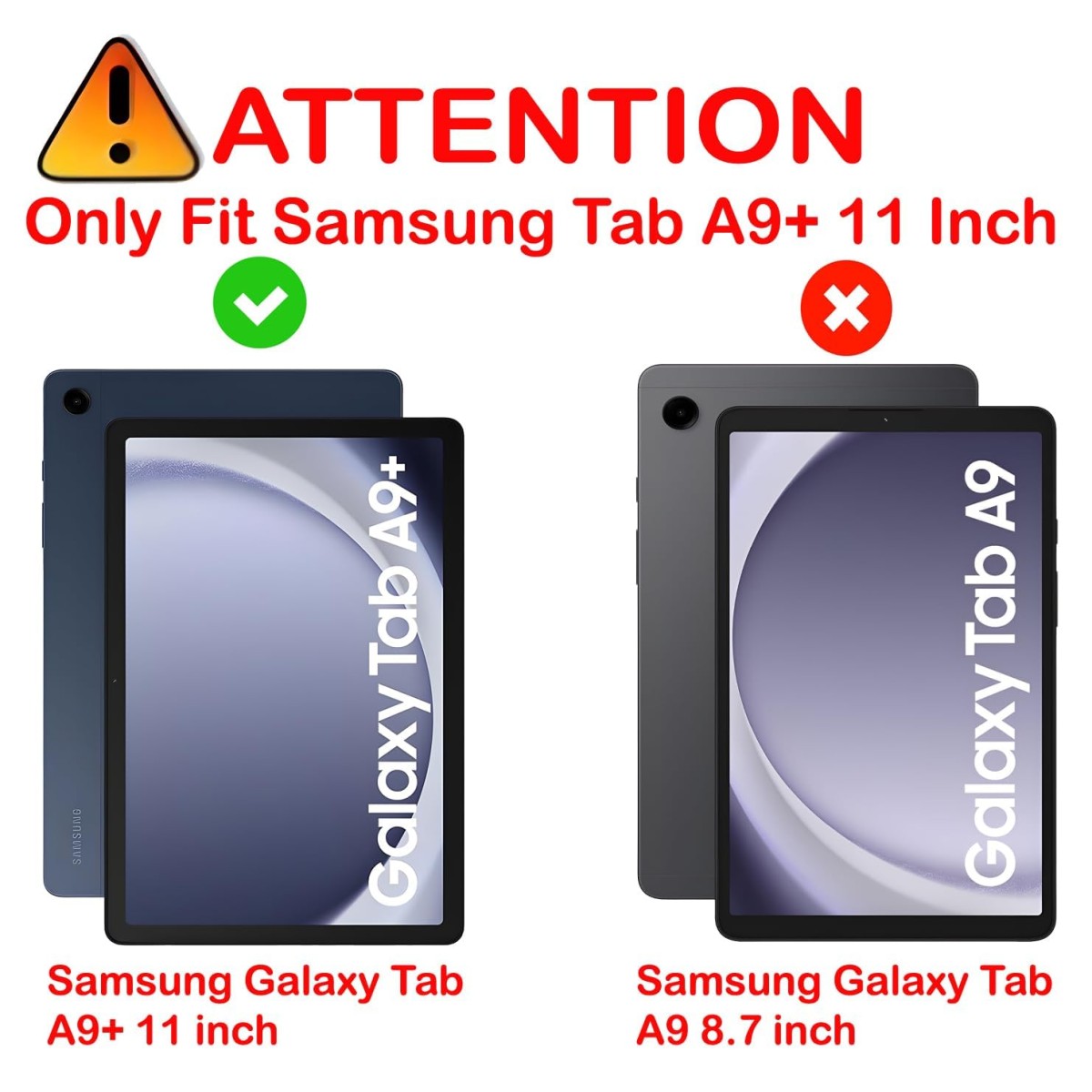 M Cart Synthetic Leather 360 Rotating Flip Back Cover Case for Samsung Galaxy Tab A9+ Plus / A9 Plus 11.0" SM-X210, SM-X215, SM-X216