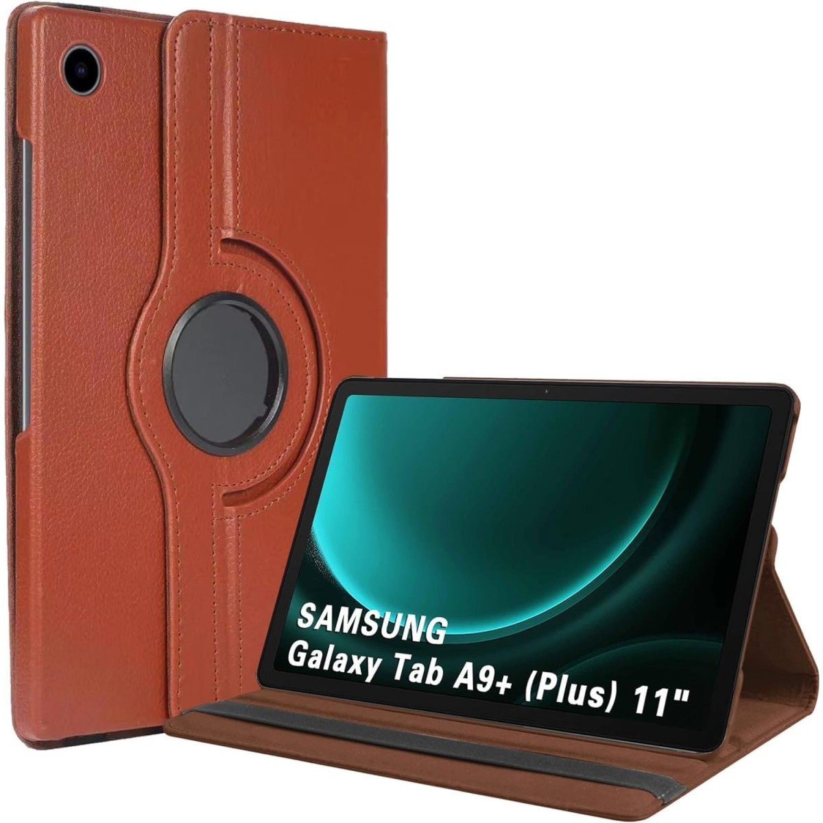M Cart Synthetic Leather 360 Rotating Flip Back Cover Case for Samsung Galaxy Tab A9+ Plus / A9 Plus 11.0" SM-X210, SM-X215, SM-X216