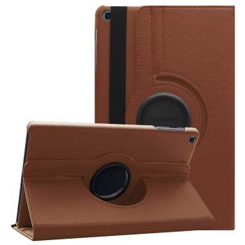 M Cart® flip Cover for Samsung Galaxy tab a 10.1 360 Degree Rotating Stand Cover case PU Leather Safety Flip Case Cover for Samsung Galaxy Tab A 2019 SM-T515 / T510 - Brown