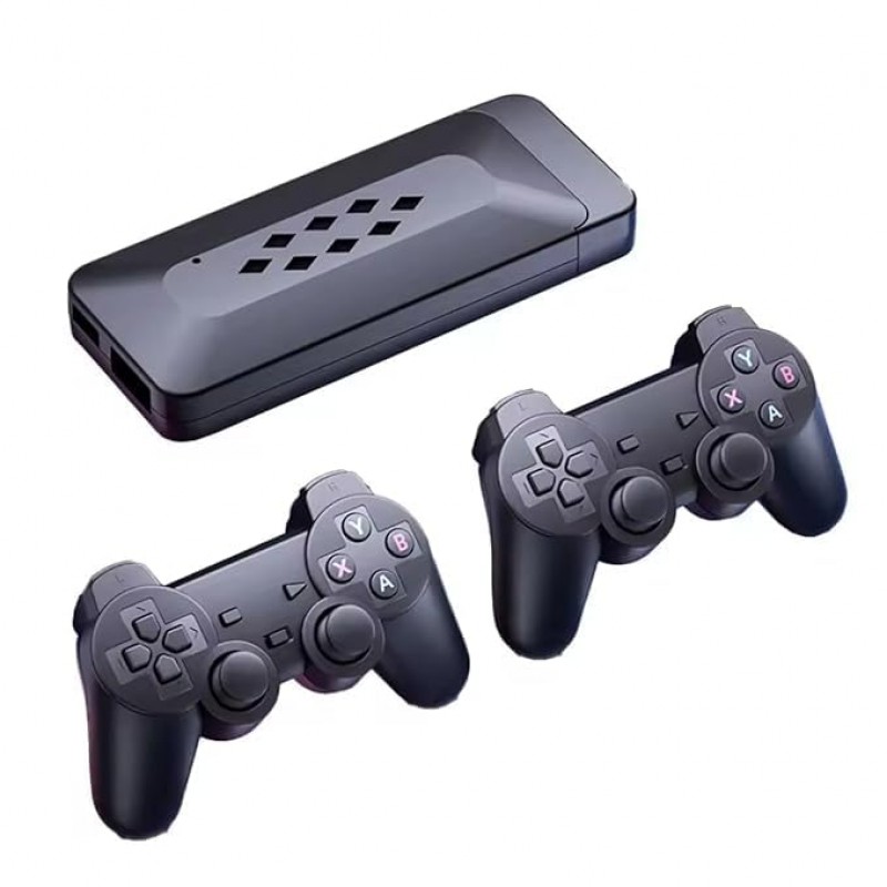 M33 Game Stick 37000+ INBUILT Video Game Console Retro Classic 3D 4K Full HD with 2 Wireless Gamepad Plug & Play Video Game 64GB