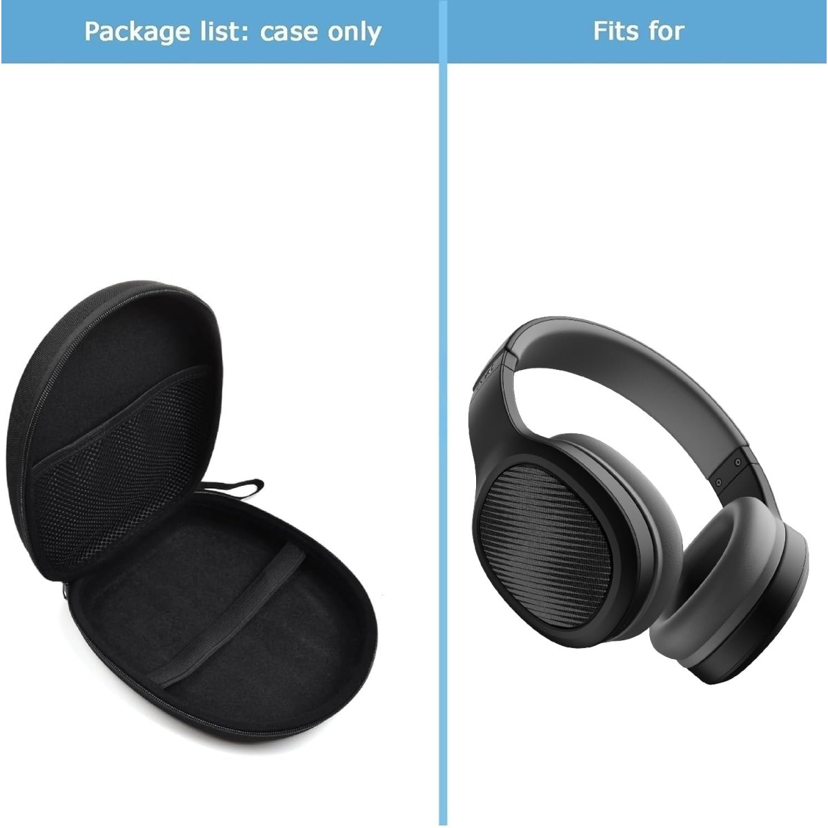 M.G.R.J Portable Carrying Case Cover for Boat Rockerz 411 (2025 Launch) / Boat Rockerz 460 Wireless Over Ear Headphones (Hard|EVA|Black)