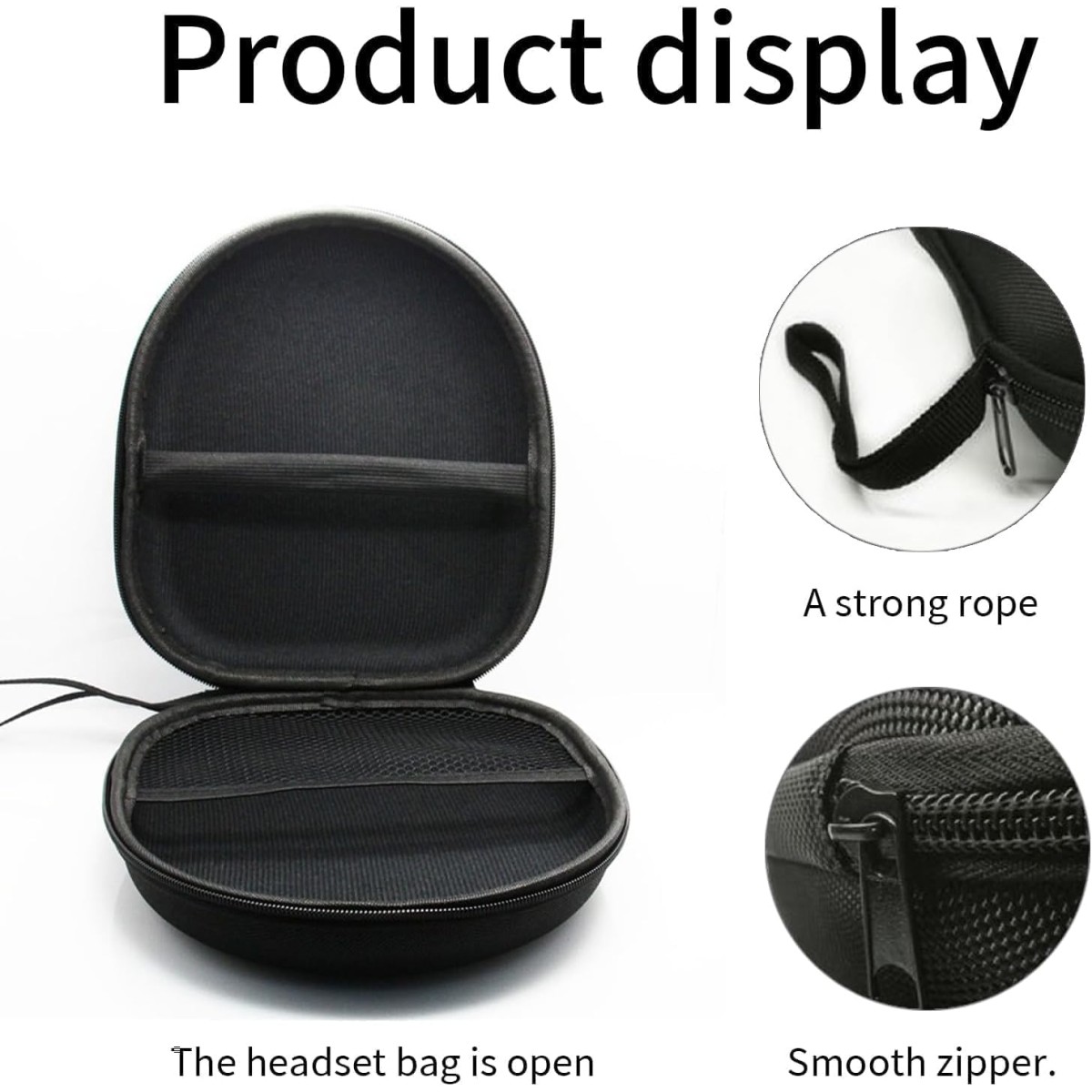 M.G.R.J Portable Carrying Case Cover for Boat Rockerz 411 (2025 Launch) / Boat Rockerz 460 Wireless Over Ear Headphones (Hard|EVA|Black)