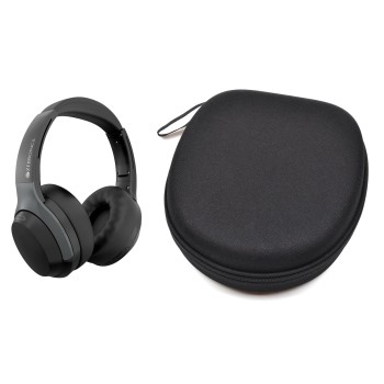M.G.R.J Portable Carrying Case Cover for ZEBRONICS Duke Plus Wireless Over Ear Headphone (Hard|EVA|Black)