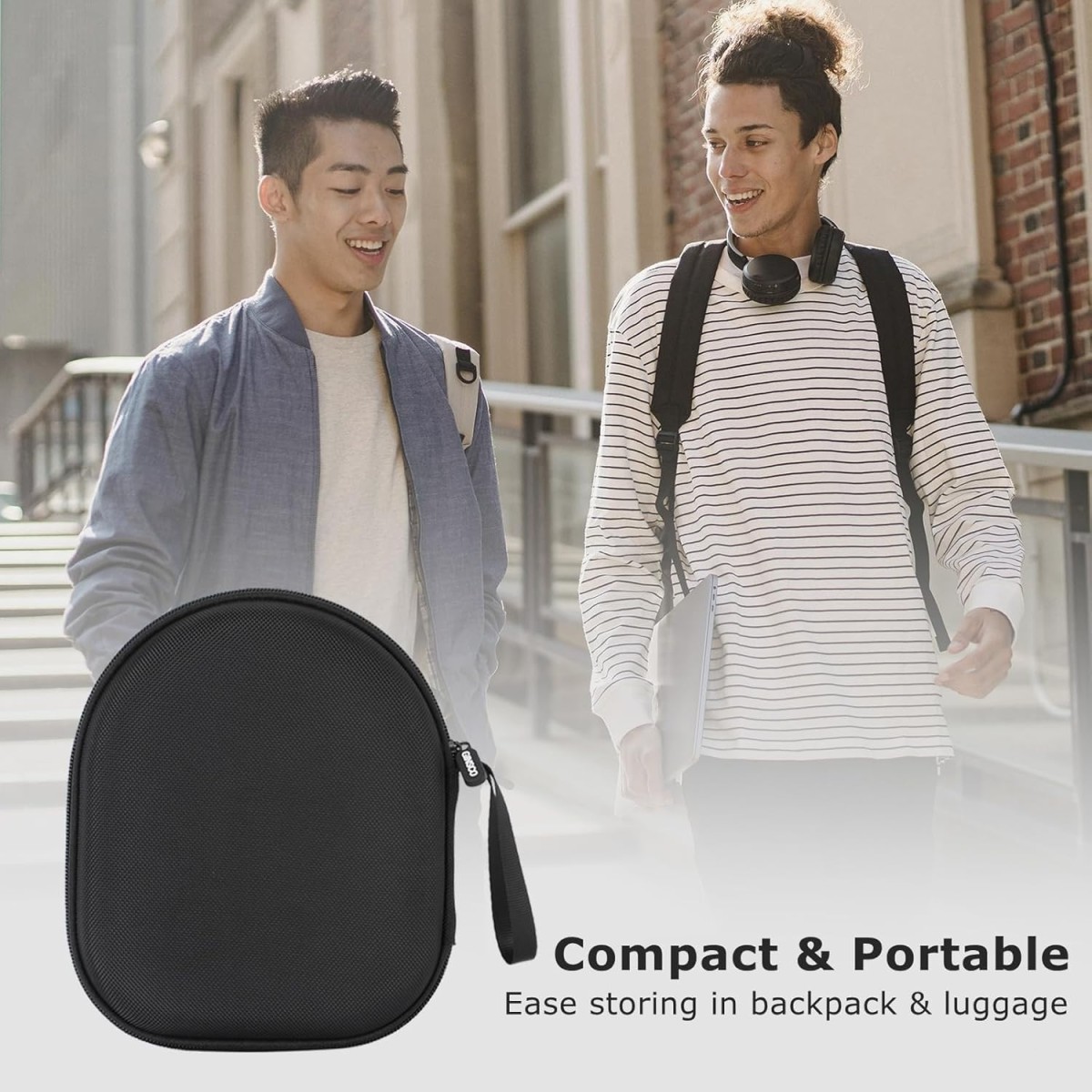 M.G.R.J Portable Carrying Case Cover for ZEBRONICS Duke Plus Wireless Over Ear Headphone (Hard|EVA|Black)