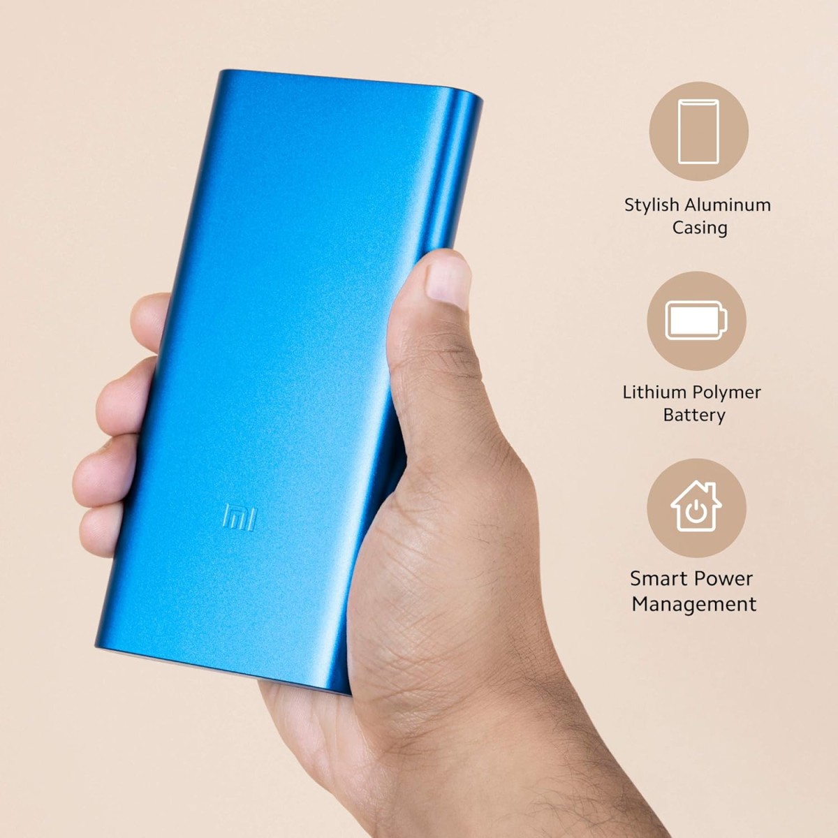 MI 10000mAh 18w Lithium Polymer Power Bank Dual Input( Micro-USB and Type C) and Output Ports 18W Fast Charging (Metallic Blue) MI 10000mAh 18w Lithium Polymer Power Bank Dual Input( Micro-USB and Type C) and Output Ports 18W Fast Charging (Metallic Blue)
