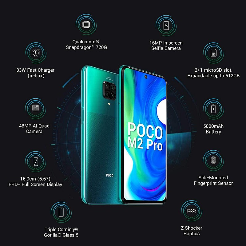 MI Poco M2 Pro (Green and Greener, 6GB RAM, 64GB Storage) (refurbished)