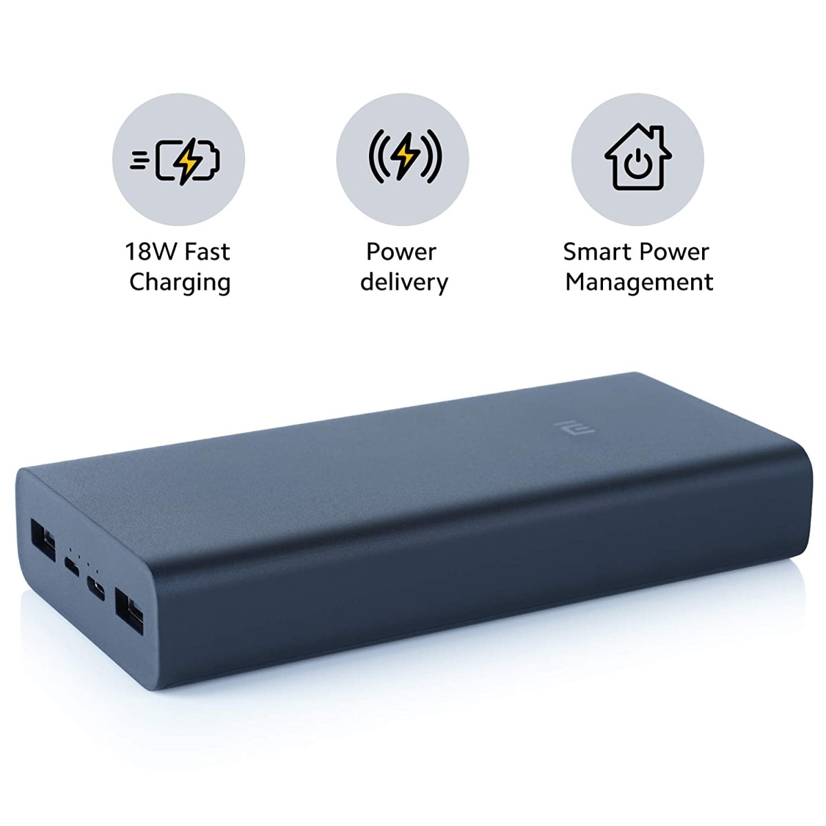 MI Power Bank 3i 20000mAh Lithium Polymer 18W Fast PD Charging Sandstone Black refurbished