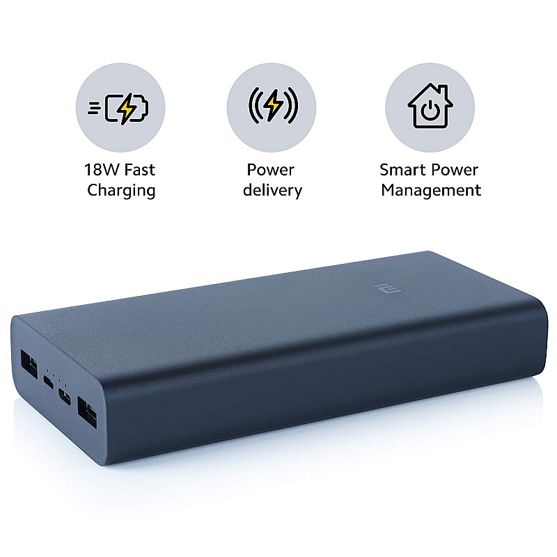 MI Power Bank 3i 20000mAh Lithium Polymer 18W Fast PD Charging Sandstone Black Refurbished