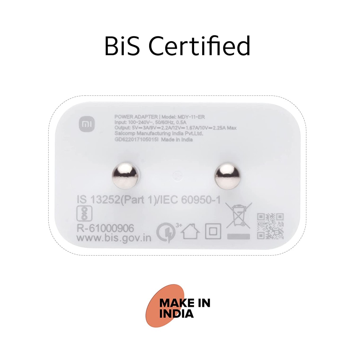 MI Xiaomi 22.5W Fast USB Type C Charger Combo for Tablets - White