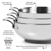 MILTON Pro cook Induction Cookware & Gas Stove Friendly Stainless Steel Kadhai with Glass Lid 24 cm | 2.71 Litre | Sandwich Bottom | Deep Frying | Fish Frying Pan | Durable Cookware