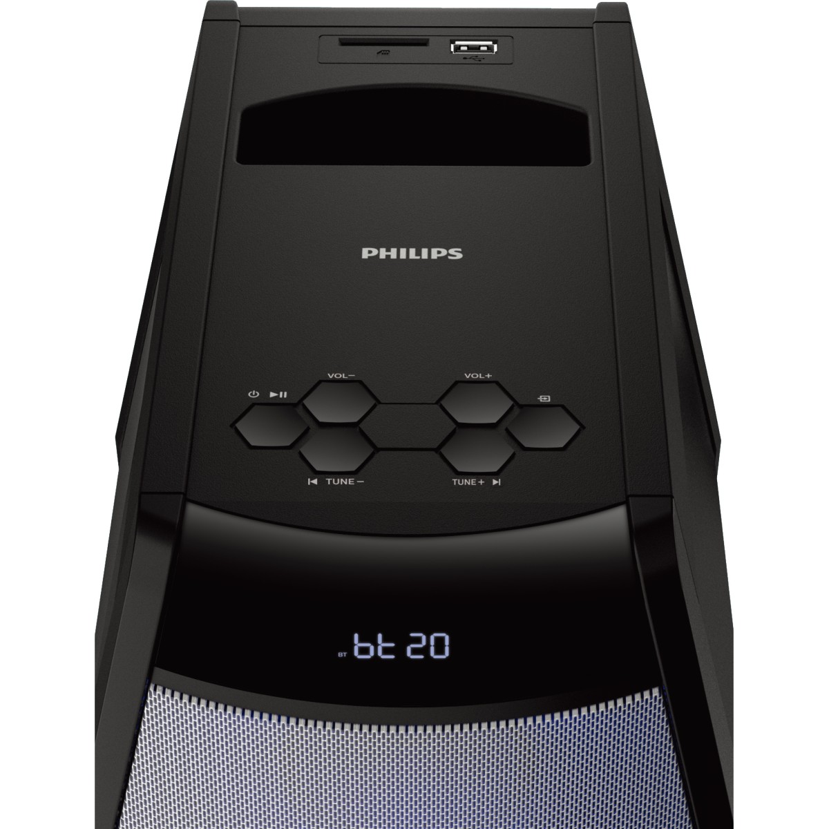 PHILIPS Audio MMS2200B 2.1 Channel 100W Portable Bluetooth Party Speaker with Integrated Subwoofer & LED Light (Black) (refurbished)