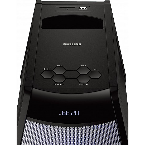 PHILIPS Audio MMS2200B 2.1 Channel 100W Portable Bluetooth Party Speaker with Integrated Subwoofer & LED Light (Black) (Refurbished)