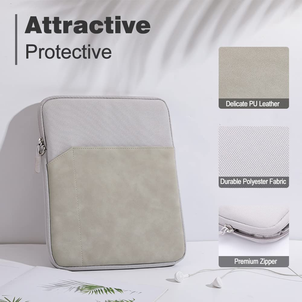 MOCA 9-11 Inch Tablet Sleeve Case for iPad 10th/9th Gen 10.9, iPad Pro 11, iPad Air 5/4/6, iPad 10.2, Galaxy Tab A9+/A8/S8/S9 11", Water Resistant Carry Bag with Pocket