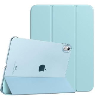 MOCA Case for iPad (A16) 11th Generation 11 Inch 2025 10th Generation 2022 iPad 10.9 Inch Slim Stand Hard Shell Back Protective Smart Cover for iPad 2022 Release A2696 A2757 A2777 (Aqua Blue)