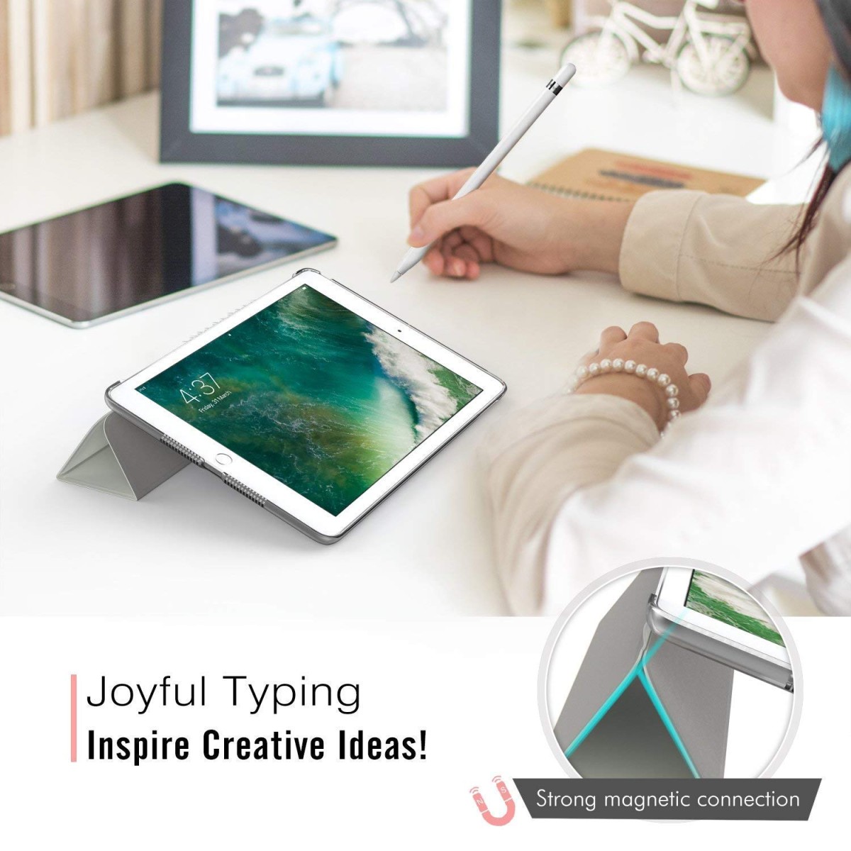 MOCA Smart Folio Flip Cover case for (7.9" inch) Apple iPad Mini 1, Mini 2, Mini 3 Model. A1432, A1454, A1455, A1489, A1601, A1490, A1491, A1599, A1600 Flip Cover case (Black)