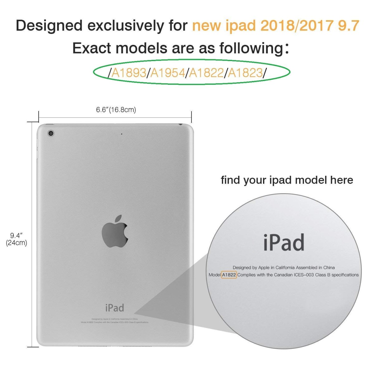 MOCA Ultra Slim Magnetic Stand Smart Flip Cover-case for The Apple iPad 2018/2017 A1822/A1823 Also Fits Flip Case Cover (Gray)