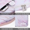 MOCA Waterproof Nylon Exterior with Soft Velvety Interior Sleeve Bag Pouch Carry Case for 15 15.4 15.6 inch Laptops, (Pink Marble, 15.6 Inch)