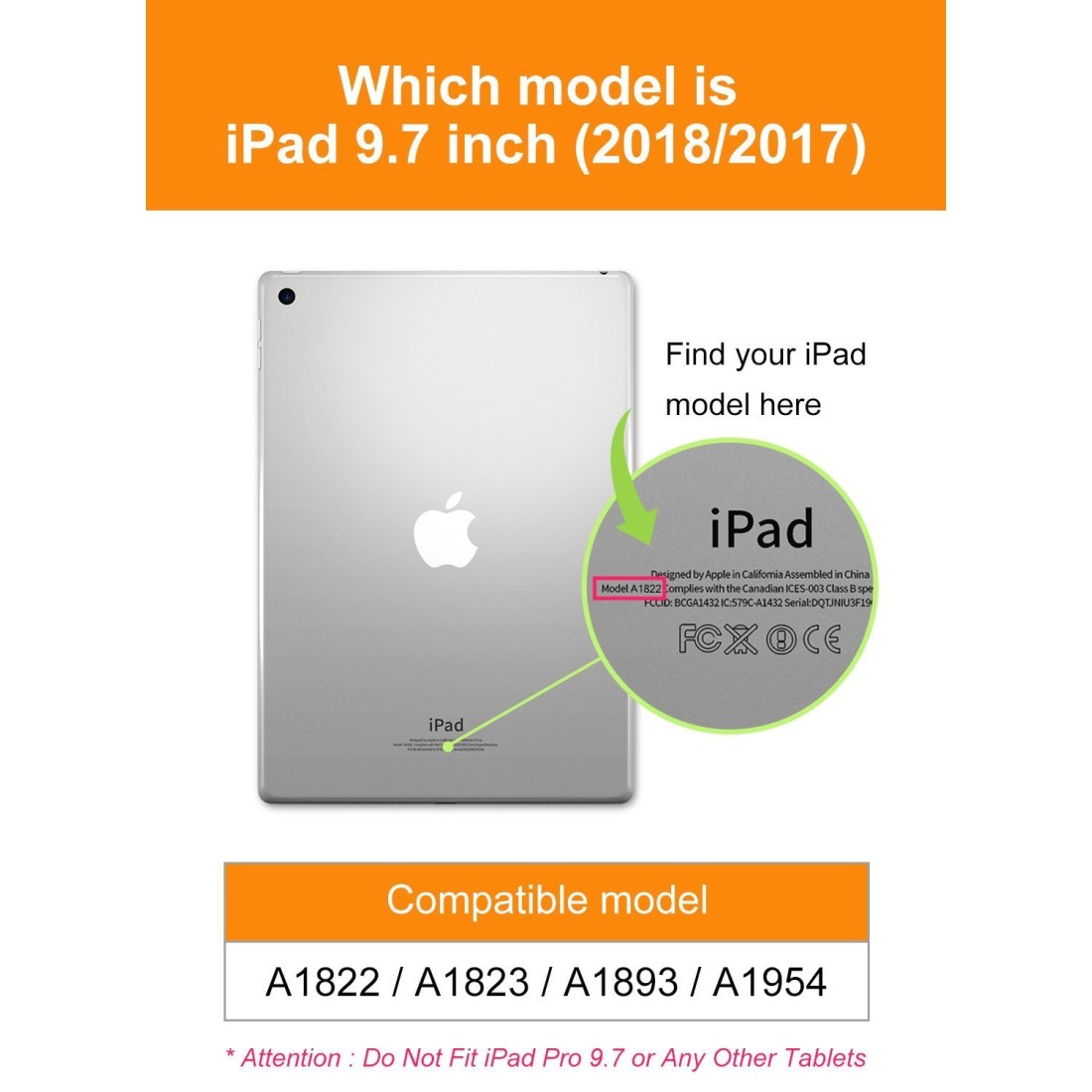 MOCA for The Apple New iPad 9.7 inch 2018 iPad 6th gen / 2017 Ipad 5th Gen Model. A1893 A1954 A1822 A1823 PU Leather Folio flip Cover (Black)