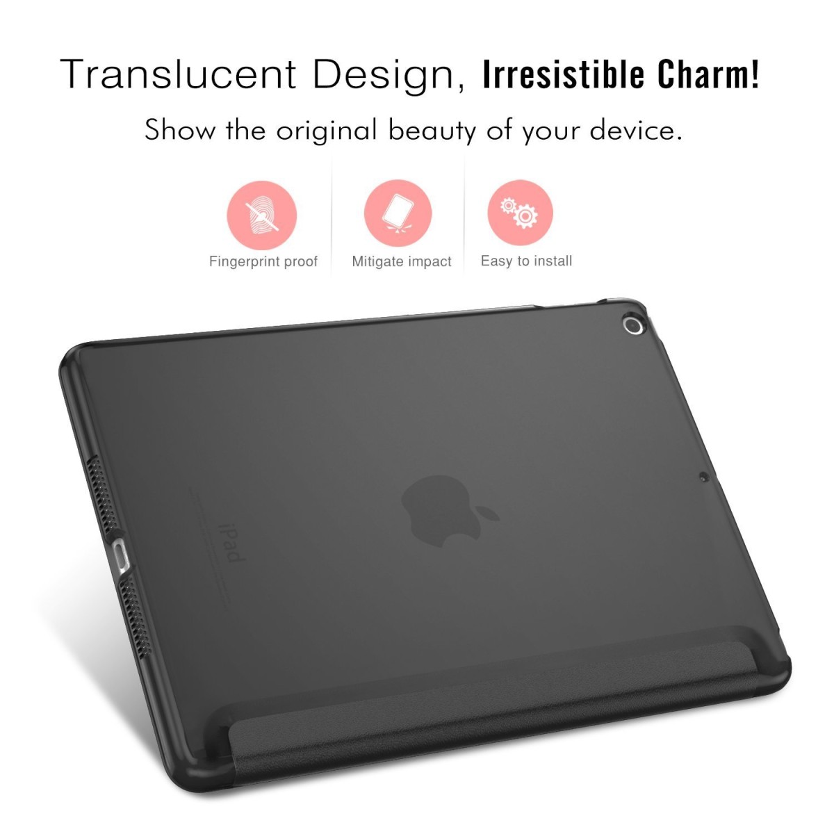 MOCA for The Apple New iPad 9.7 inch 2018 iPad 6th gen / 2017 Ipad 5th Gen Model. A1893 A1954 A1822 A1823 PU Leather Folio flip Cover (Black)