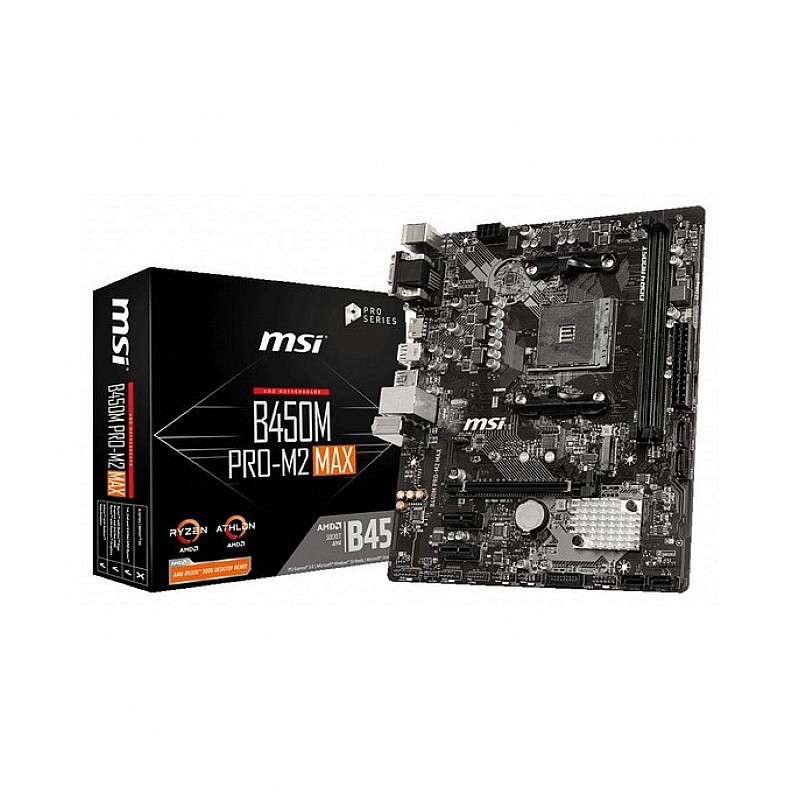 MSI B450M PRO M2 MAX Gaming m-ATX Motherboard Socket-1st 2nd and 3rd Gen AMD Ryzen AM4 Socket with 2 DDR4 ram Slot