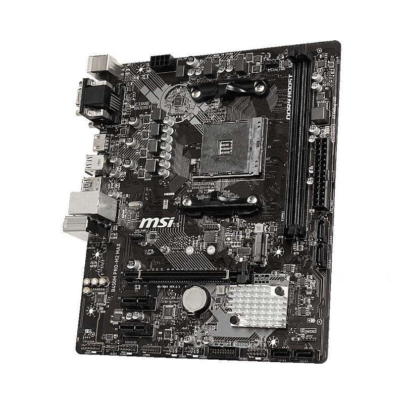 MSI B450M PRO M2 MAX Gaming m-ATX Motherboard Socket-1st 2nd and 3rd Gen AMD Ryzen AM4 Socket with 2 DDR4 ram Slot