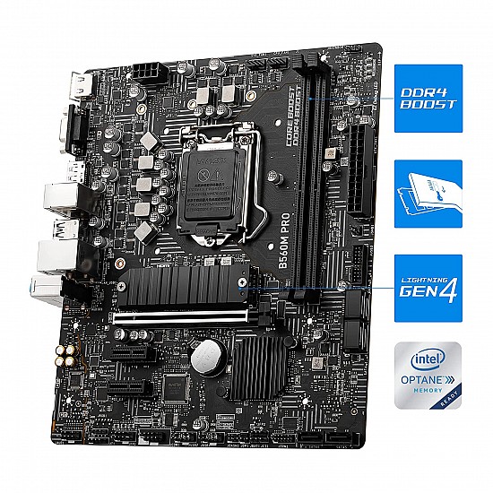 MSI B560M PRO-VDH Wi-Fi Micro-ATX Gaming Motherboard 10th/11th Gen Intel Core