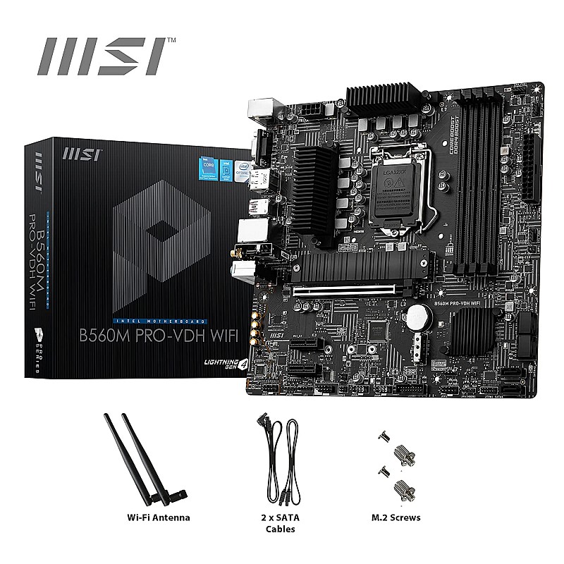 MSI B560M PRO-VDH Wi-Fi Micro-ATX Gaming Motherboard 10th/11th Gen Intel Core