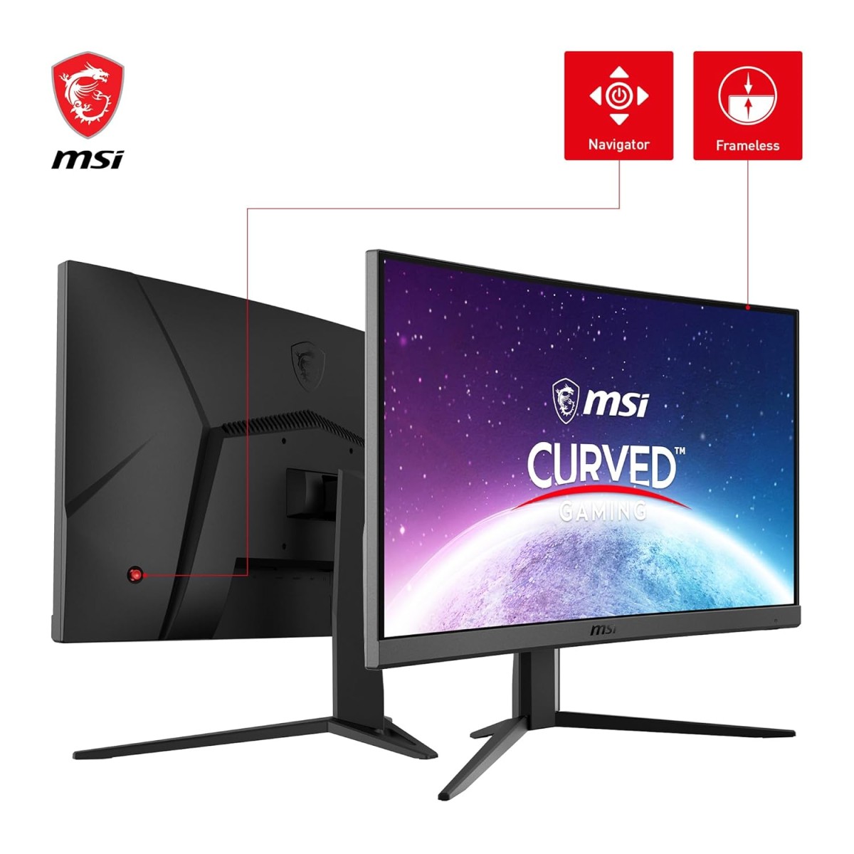 MSI G24C4 E2 24-Inch Full HD Curved Gaming Monitor - Professional VA Panel with 180Hz Refresh Rate, 1ms Response Time, 1500R Curvature, VESA Mount (Black) MSI G24C4 E2 24-Inch Full HD Curved Gaming Monitor - Professional VA Panel with 180Hz Refresh Rate, 1ms Response Time, 1500R Curvature, VESA Mount (Black)