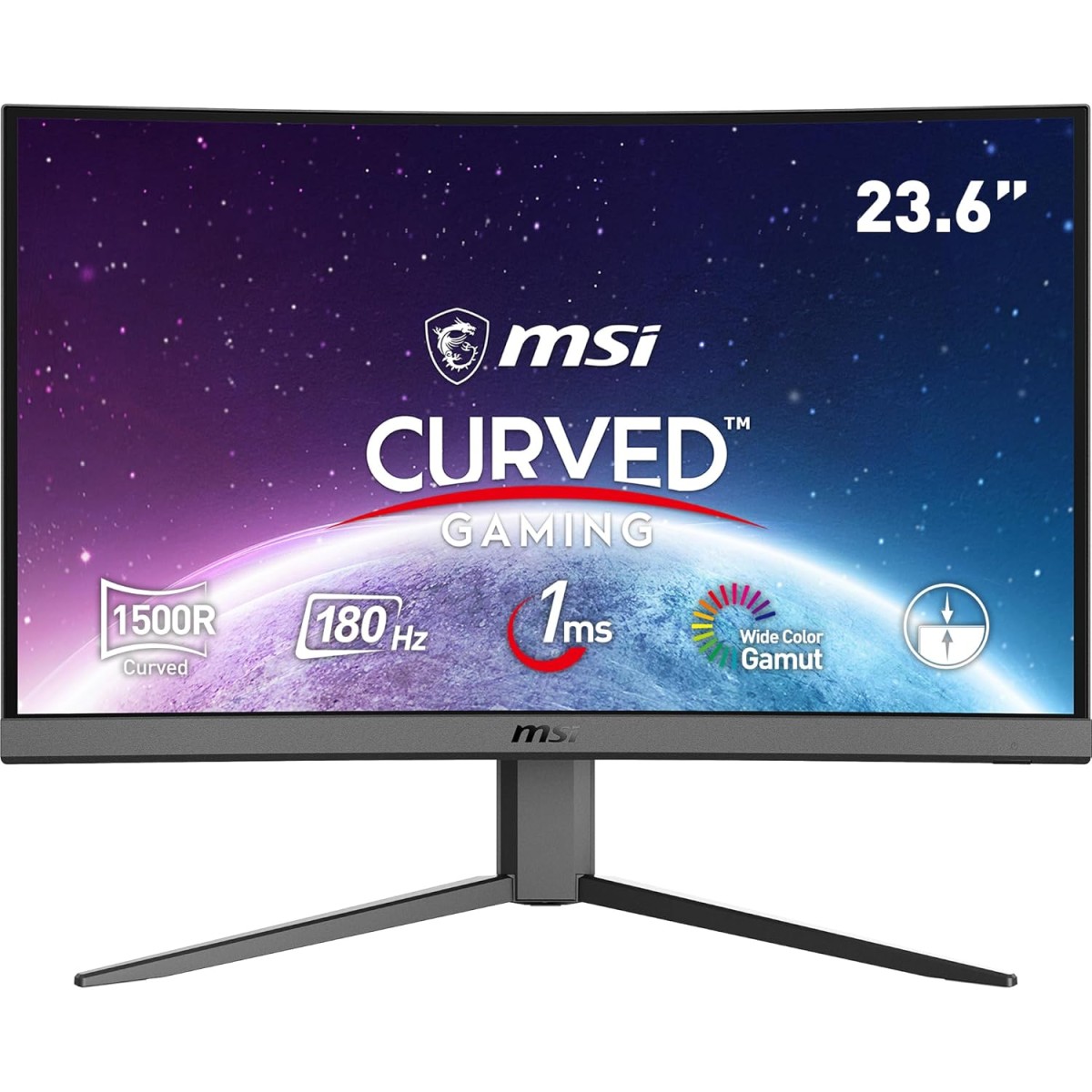 MSI G24C4 E2 24-Inch Full HD Curved Gaming Monitor - Professional VA Panel with 180Hz Refresh Rate, 1ms Response Time, 1500R Curvature, VESA Mount (Black) MSI G24C4 E2 24-Inch Full HD Curved Gaming Monitor - Professional VA Panel with 180Hz Refresh Rate, 1ms Response Time, 1500R Curvature, VESA Mount (Black)