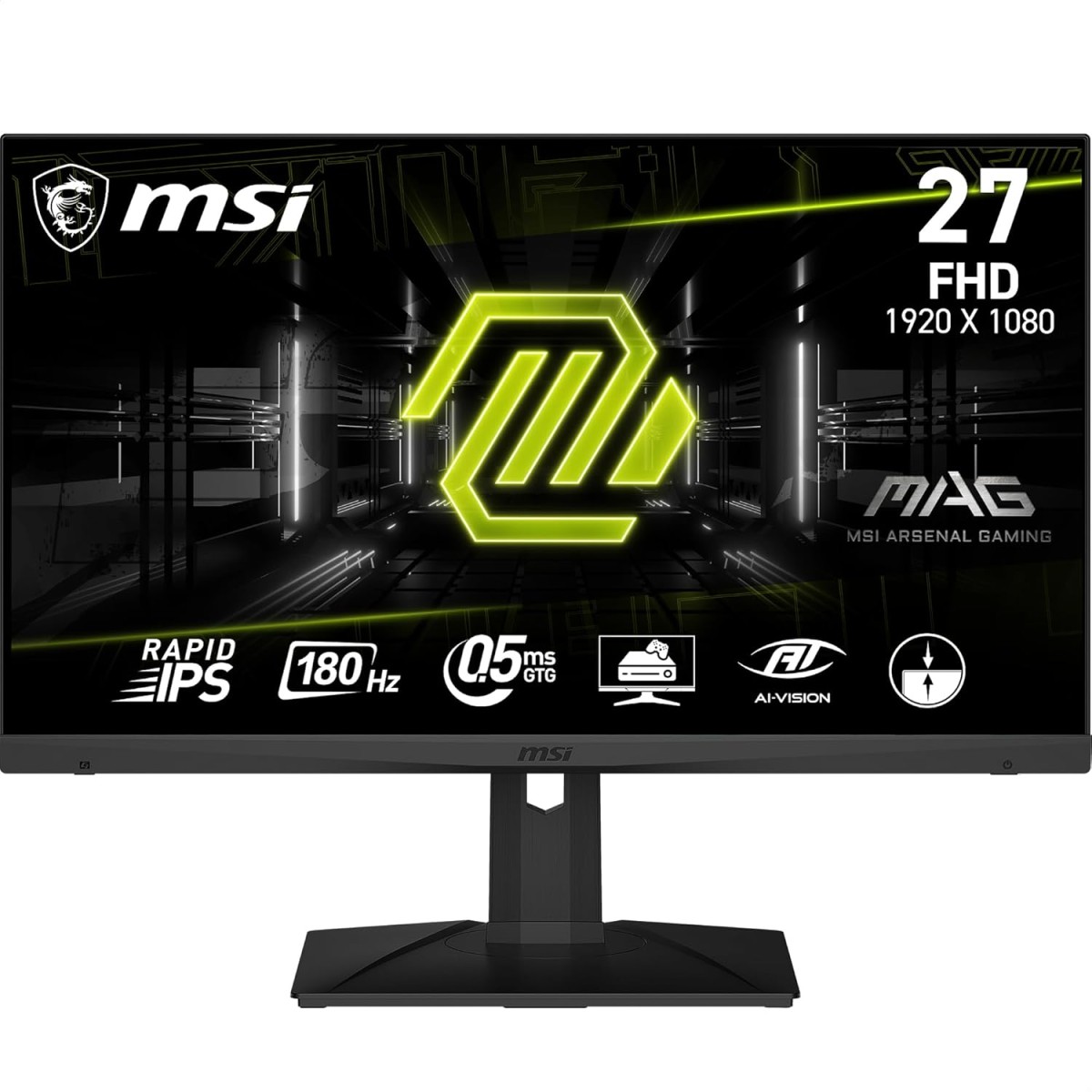 MSI MAG 275F 27 Inch FHD Gaming Monitor - 1920 x 1080 Rapid IPS Panel, 180 Hz / 0.5ms (GtG, Min.),115% sRGB Colour Gamut, Frameless Design, HDR Ready - DisplayPort 1.4, HDMI™ MSI MAG 275F 27 Inch FHD Gaming Monitor - 1920 x 1080 Rapid IPS Panel, 180 Hz / 0.5ms (GtG, Min.),115% sRGB Colour Gamut, Frameless Design, HDR Ready - DisplayPort 1.4, HDMI™