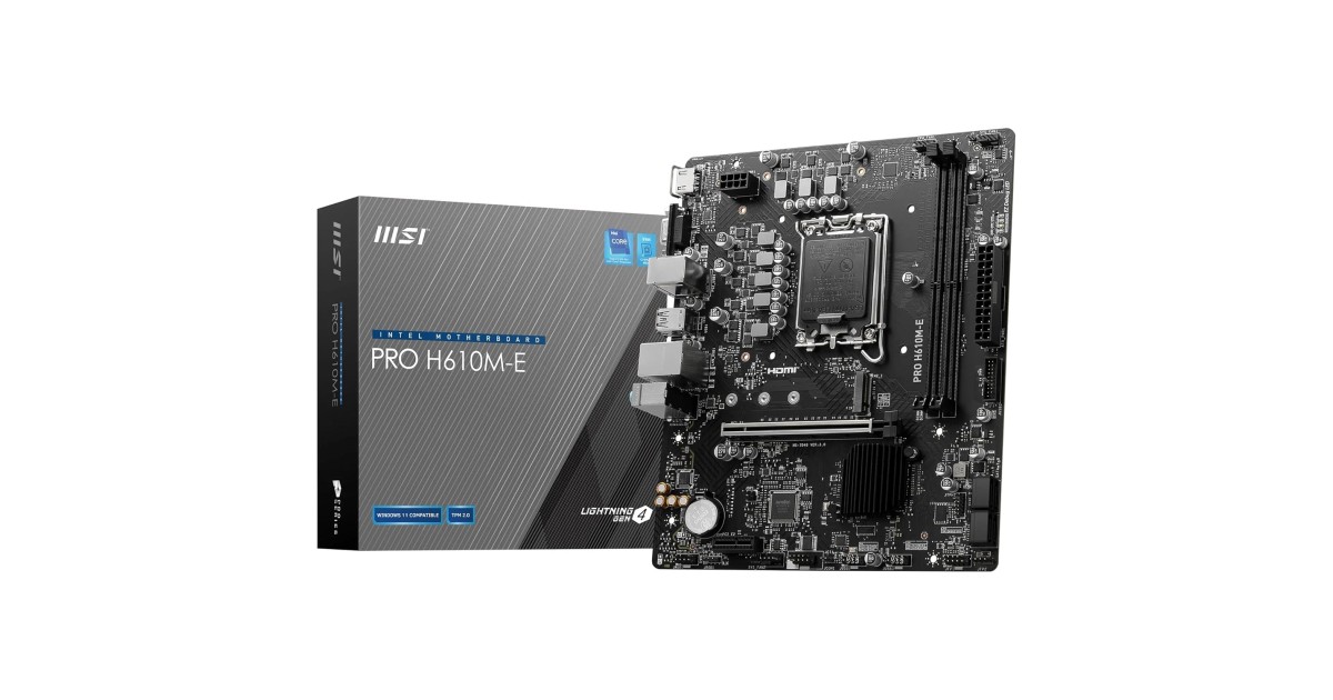 MSI PRO H610M-E Motherboard, Micro-ATX - Supports 14th/13th/12th