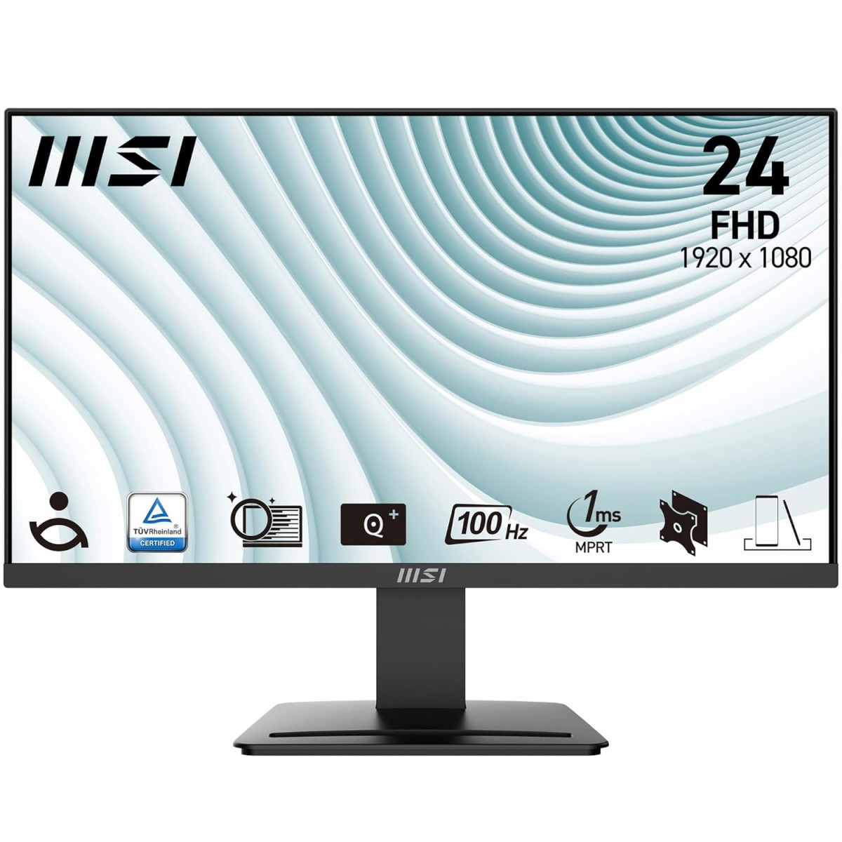 MSI PRO MP2412, 23.8-inch, Wide View Panel, FHD 1920x1080, 100Hz, Black, Eye-Friendly Screen, VESA Mountable, Display Kit Support, Tilt Adjustable, HDMI 1.4b, DP 1.2a Monitor MSI PRO MP2412, 23.8-inch, Wide View Panel, FHD 1920x1080, 100Hz, Black, Eye-Friendly Screen, VESA Mountable, Display Kit Support, Tilt Adjustable, HDMI 1.4b, DP 1.2a Monitor