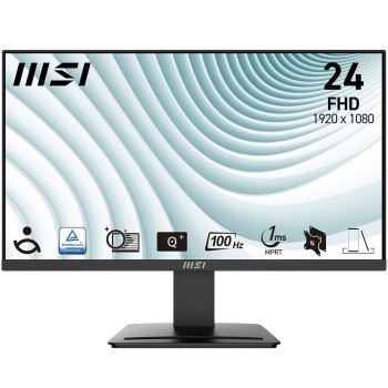 MSI PRO MP2412, 23.8-inch, Wide View Panel, FHD 1920x1080, 100Hz, Black, Eye-Friendly Screen, VESA Mountable, Display Kit Support, Tilt Adjustable, HDMI 1.4b, DP 1.2a Monitor MSI PRO MP2412, 23.8-inch, Wide View Panel, FHD 1920x1080, 100Hz, Black, Eye-Friendly Screen, VESA Mountable, Display Kit Support, Tilt Adjustable, HDMI 1.4b, DP 1.2a Monitor