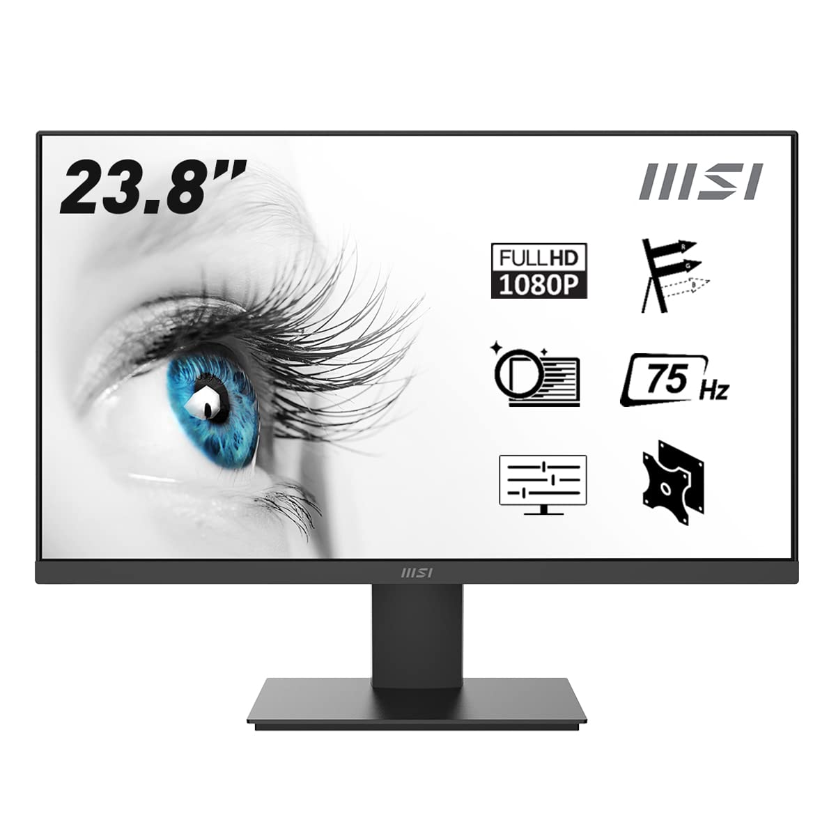 MSI PRO MP241X 24-Inch Full HD Computer Monitor - Professional LCD Monitor with 75Hz Refresh Rate, Anti-Glare & Anti-Flicker Technology PC Monitor for Desktop (Black) MSI PRO MP241X 24-Inch Full HD Computer Monitor - Professional LCD Monitor with 75Hz Refresh Rate, Anti-Glare & Anti-Flicker Technology PC Monitor for Desktop (Black)