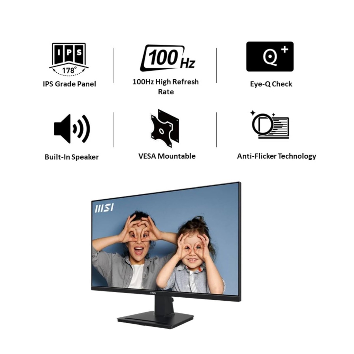 MSI PRO MP275Q 27 Inch 2K WQHD Office Monitor - 2560 x 1440 IPS Panel, 100 Hz, Eye-Friendly Screen, Built-in Speakers, Tilt-Adjustable - HDMI 2.0b, DP (1.2a) MSI PRO MP275Q 27 Inch 2K WQHD Office Monitor - 2560 x 1440 IPS Panel, 100 Hz, Eye-Friendly Screen, Built-in Speakers, Tilt-Adjustable - HDMI 2.0b, DP (1.2a)